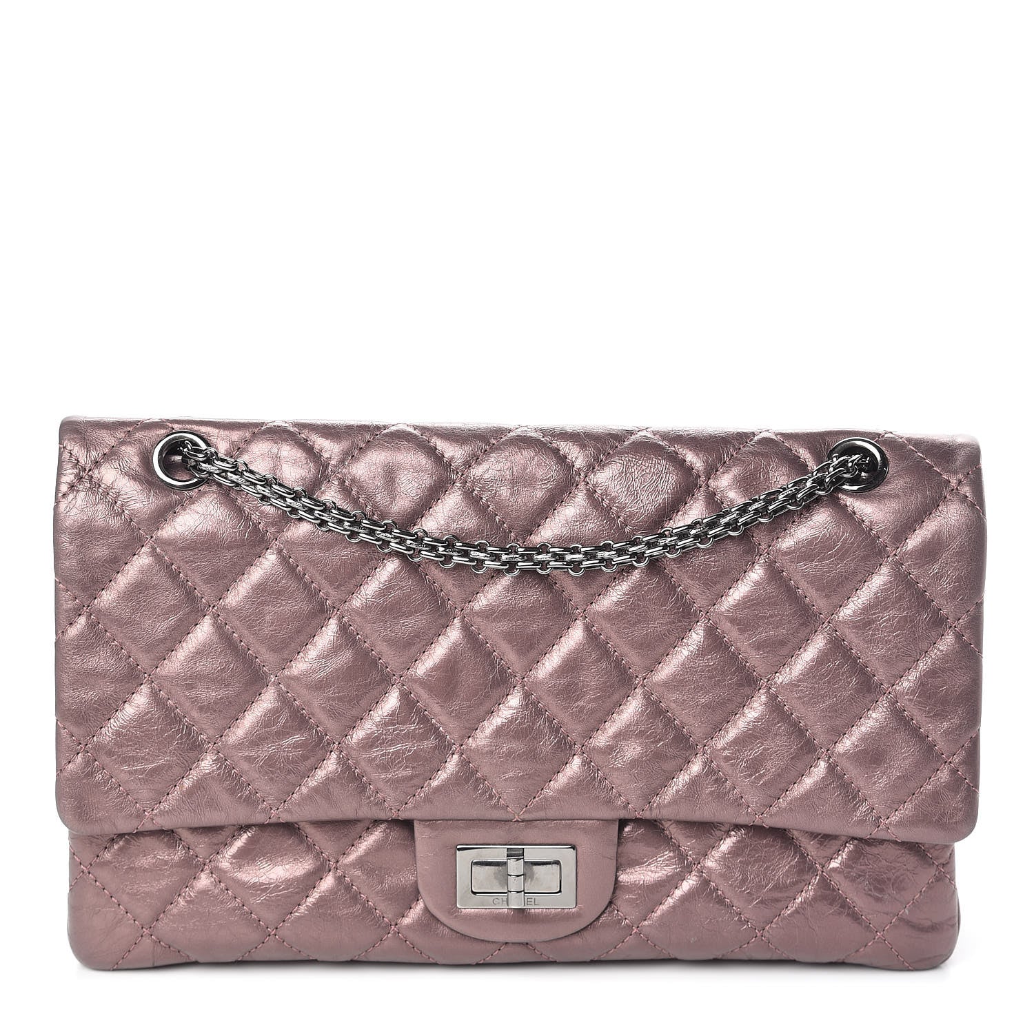 Chanel Metallic Aged Calfskin Quilted 2.55 Reissue 227 Flap Rose Fonce 1 of 10