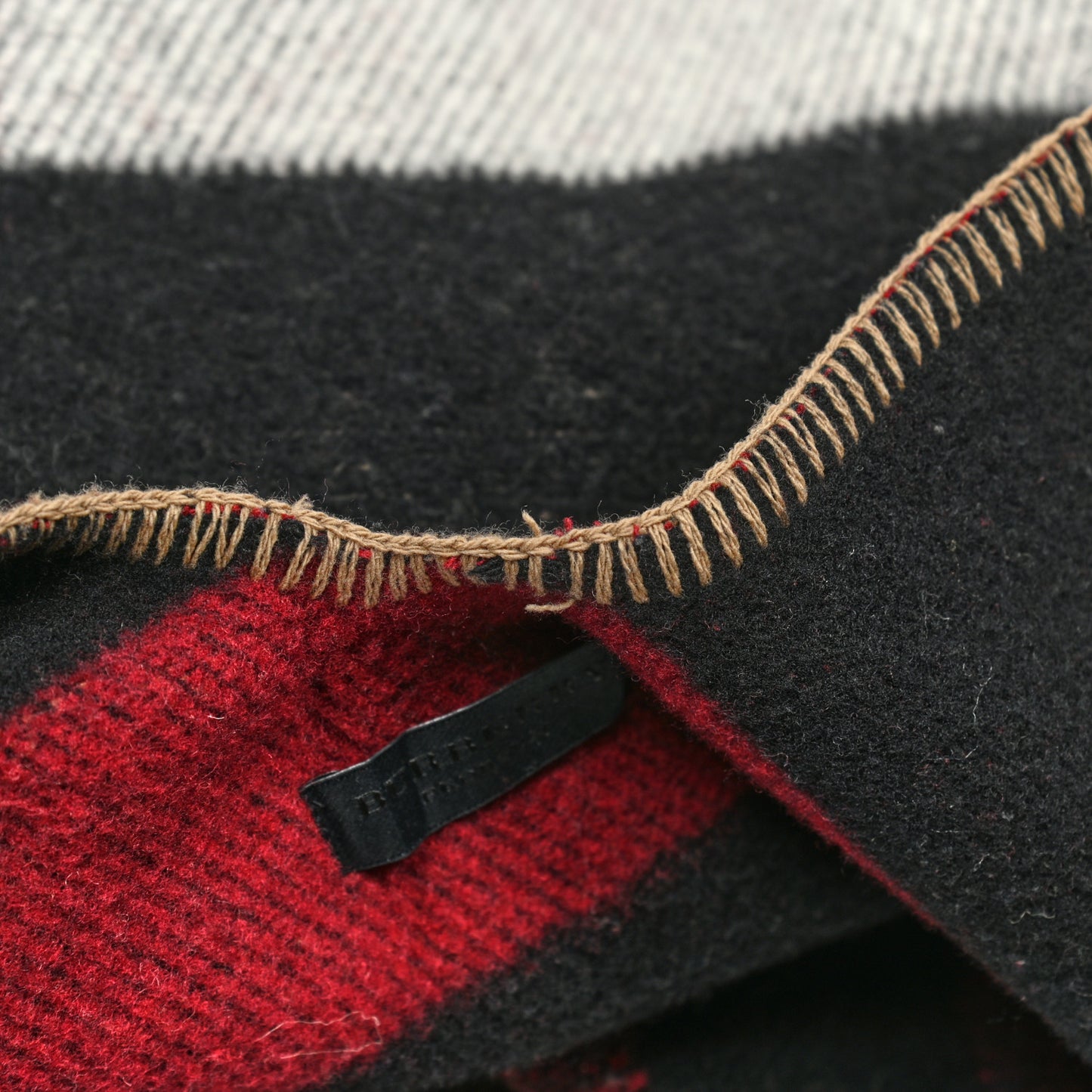 Cashmere Wool Mega Check Cape Scarf Scarf