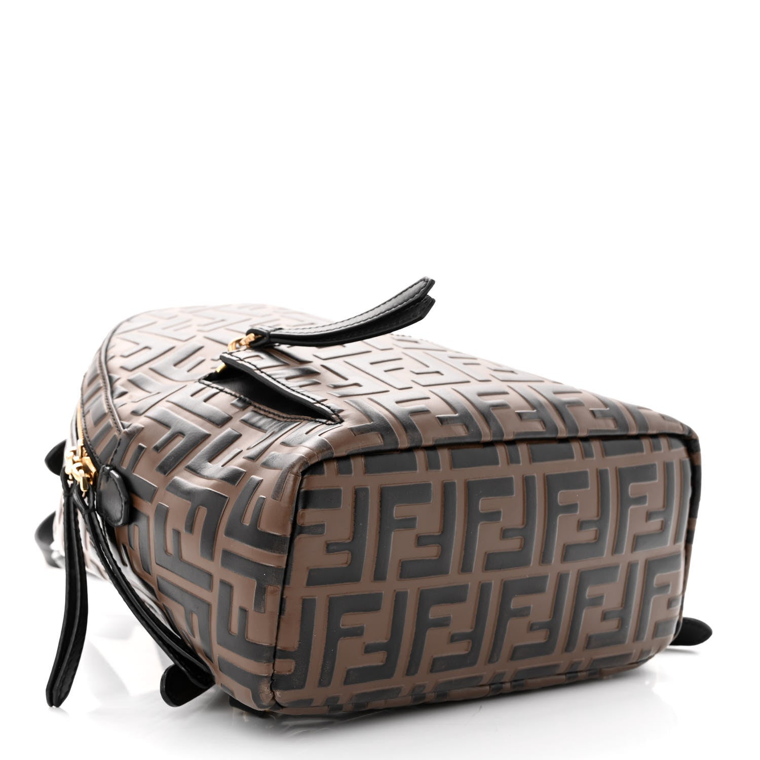 Fendi Vitello Bi-Color FF 1974 Embossed Mini Backpack Maya Black 4 of 12