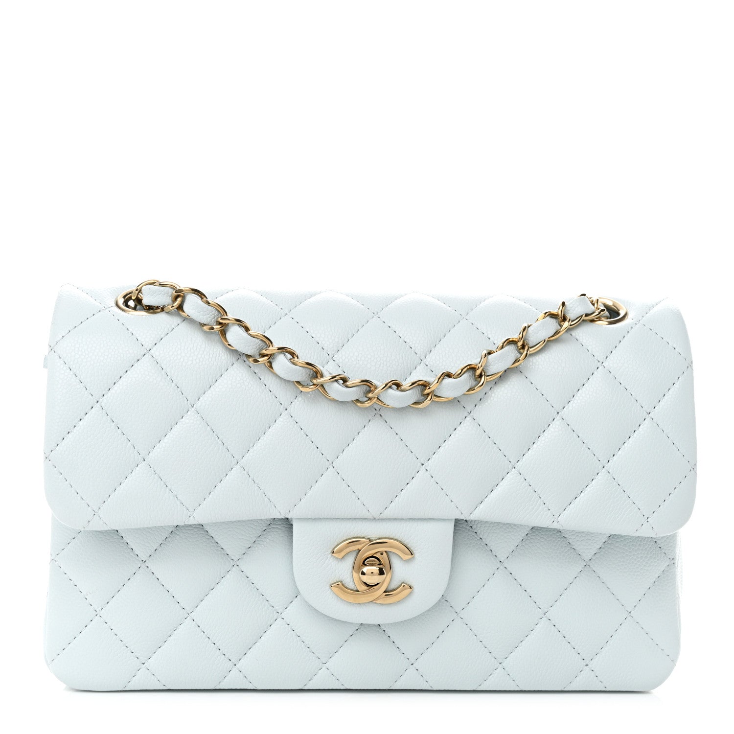 Chanel Caviar Quilted Small Double Flap Light Blue 1 of 11