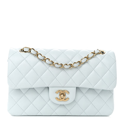 Chanel Caviar Quilted Small Double Flap Light Blue 1 of 11