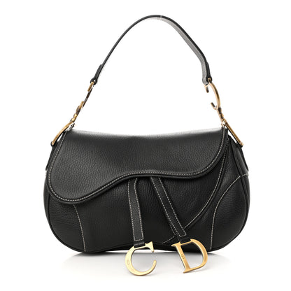 Christian Dior Calfskin Double Saddle Bag Black 1 of 11