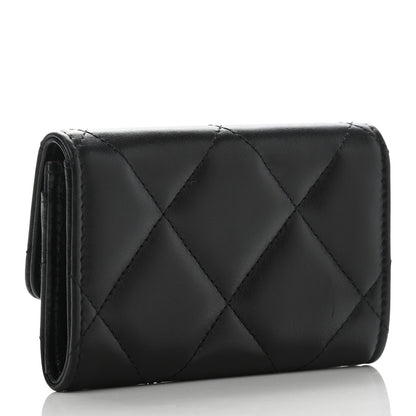 Chanel Lambskin Quilted Chanel 19 Flap Card Holder Black 3 of 9