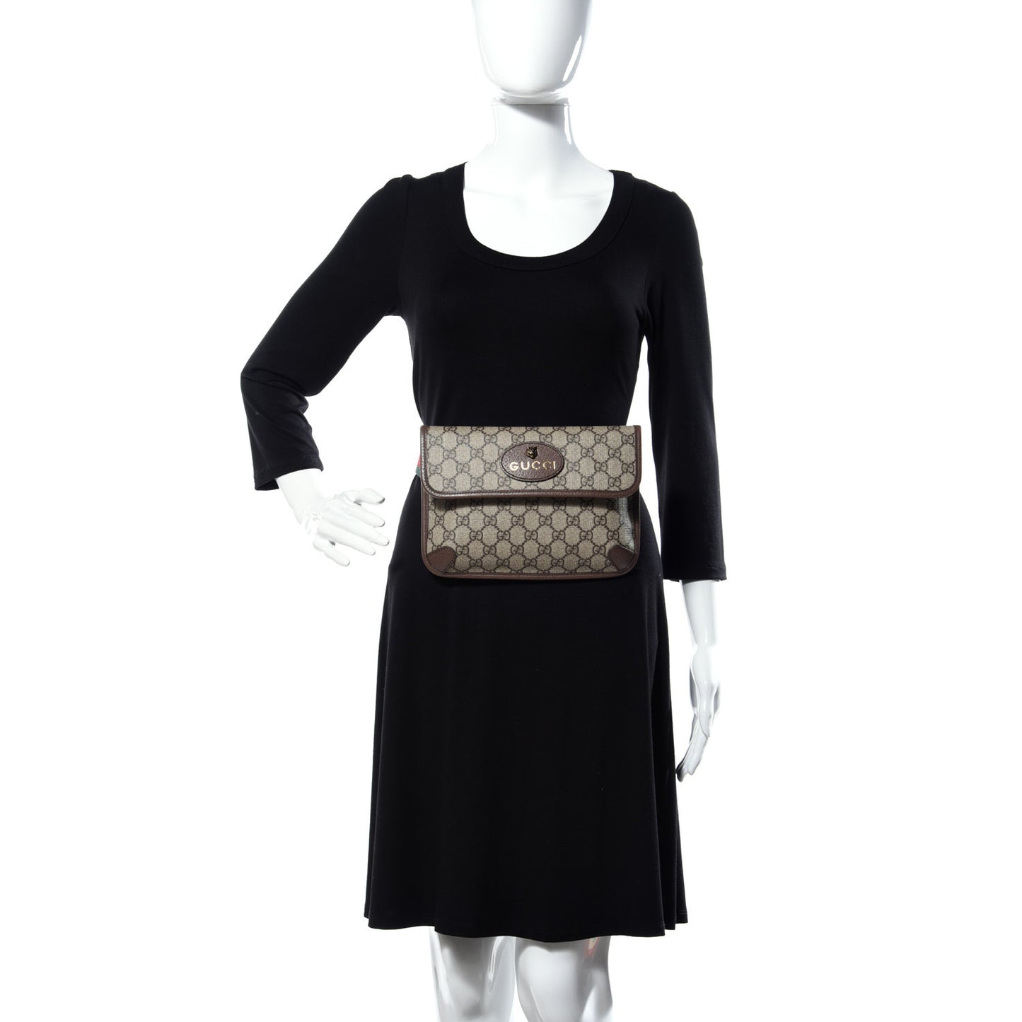 GG Supreme Monogram Neo Vintage Web Belt Bag Brown