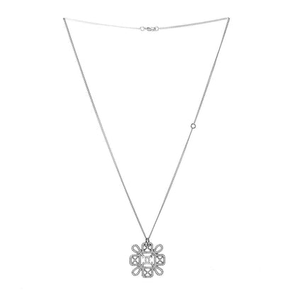 Chanel Crystal Strass Necklace Silver 3 of 4