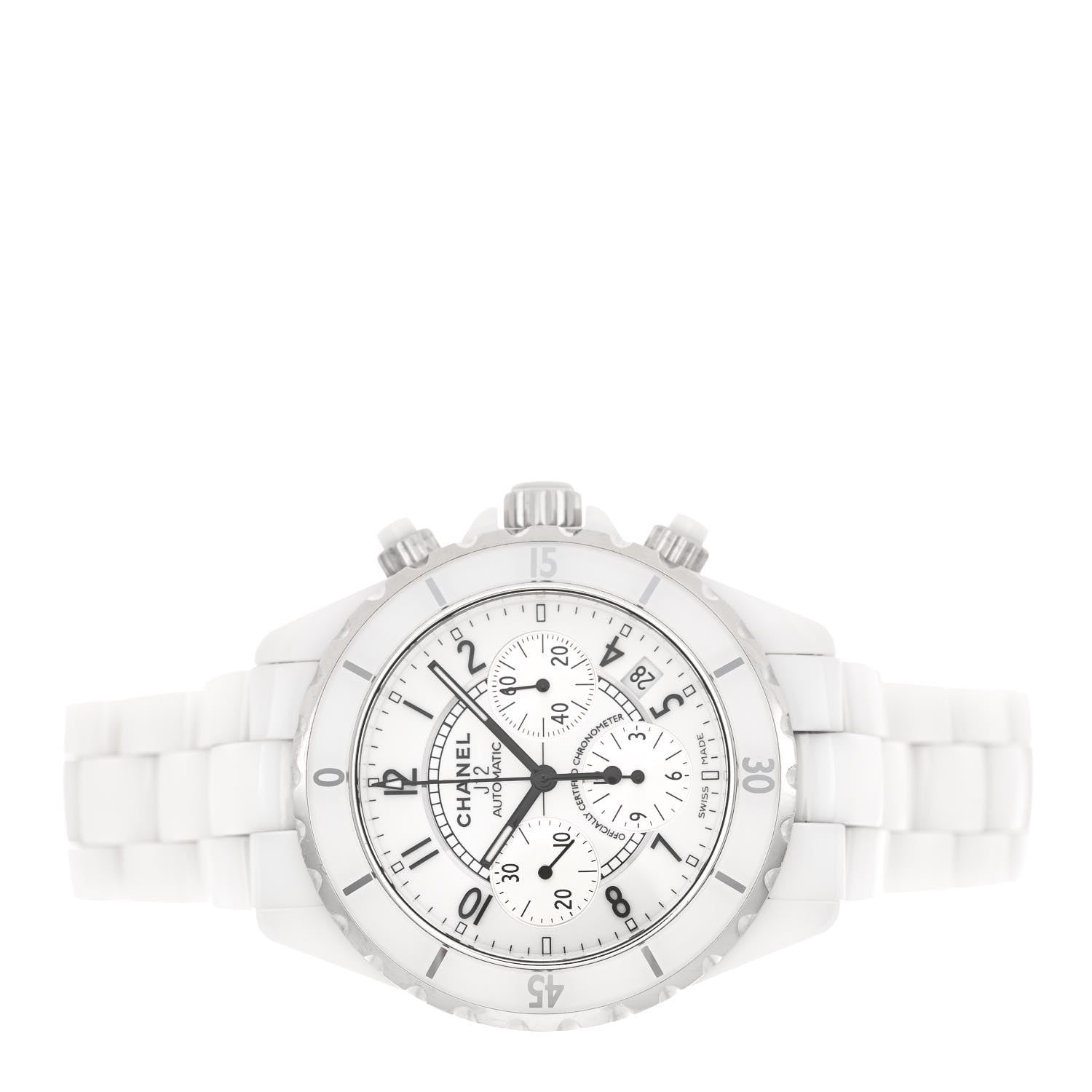 Chanel Stainless Steel Ceramic 41mm J12 Chronograph Automatic Watch White 2 of 4