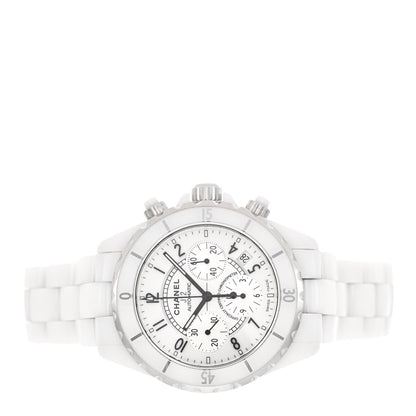 Chanel Stainless Steel Ceramic 41mm J12 Chronograph Automatic Watch White 2 of 4