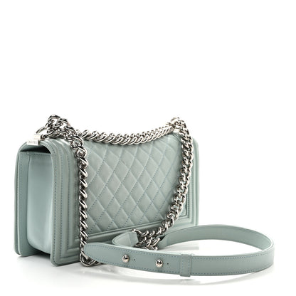 Chanel Lambskin Quilted Medium Boy Flap Light Blue 3 of 11