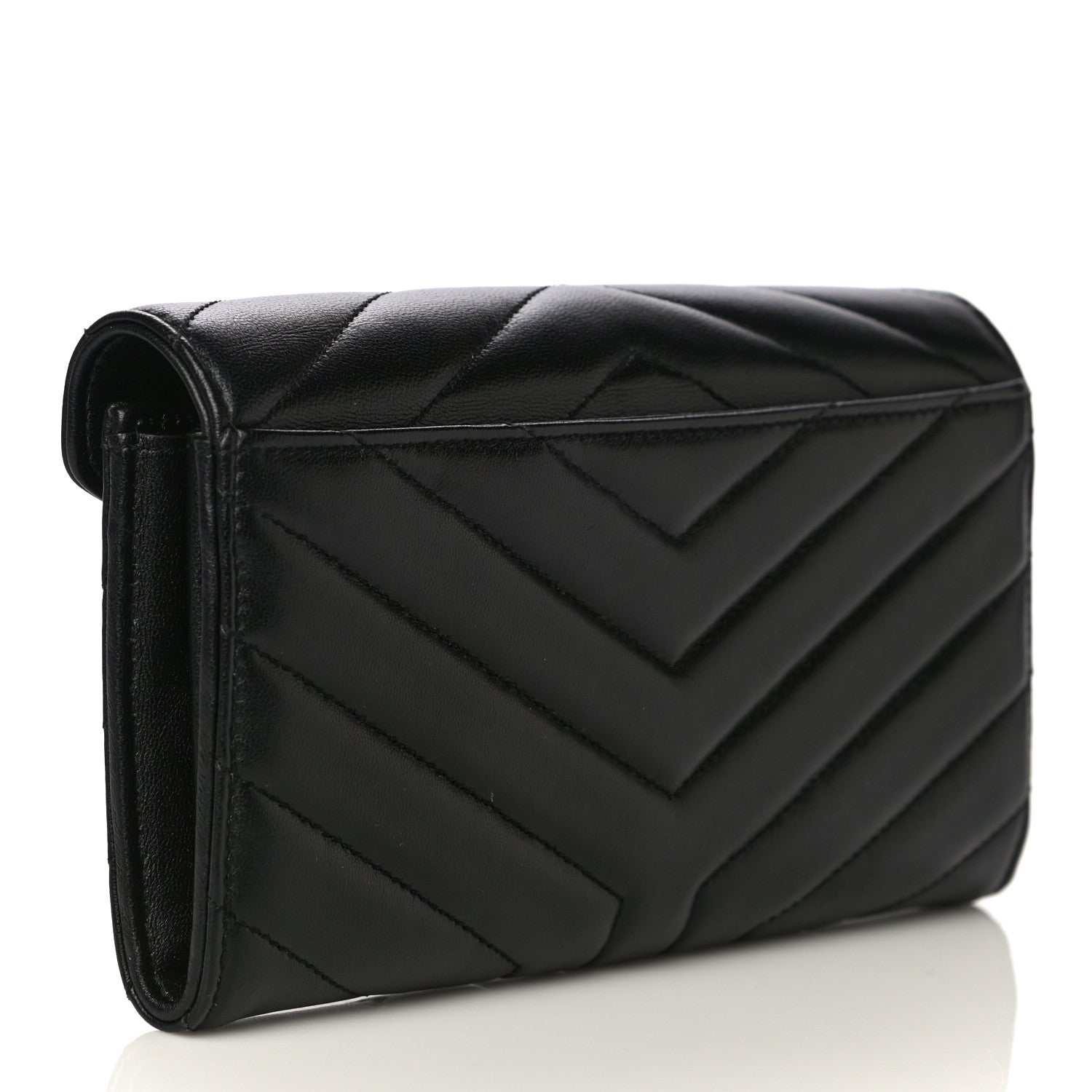 Saint Laurent Lambskin Y Quilted Monogram Large Loulou Flap Wallet Black 3 of 11