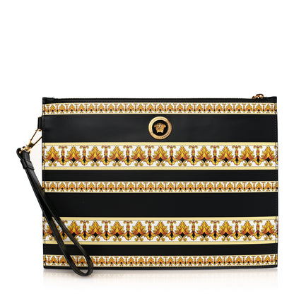 Versace Calfskin Baroque Print La Medusa Pouch Black 1 of 7
