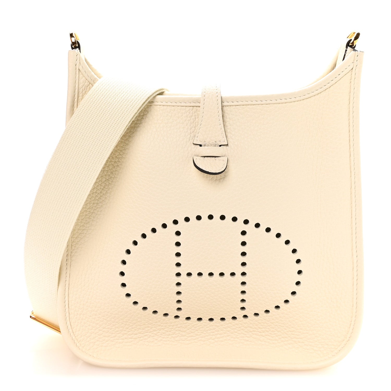 Hermes Taurillon Clemence Evelyne 23 Poche III Cream 1 of 11
