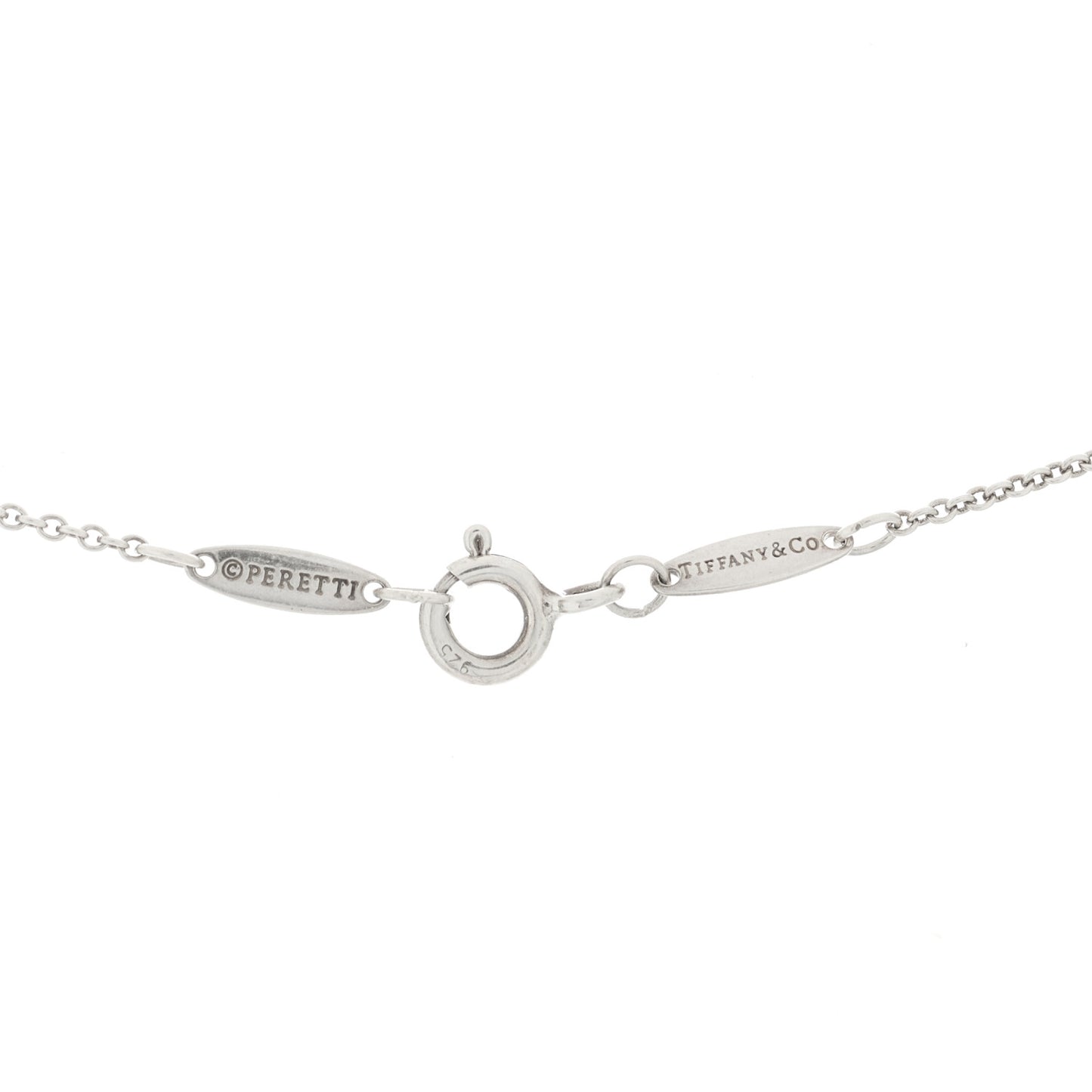 Sterling Silver Diamond .17ct Elsa Peretti Diamonds by the Yard Pendant Necklace