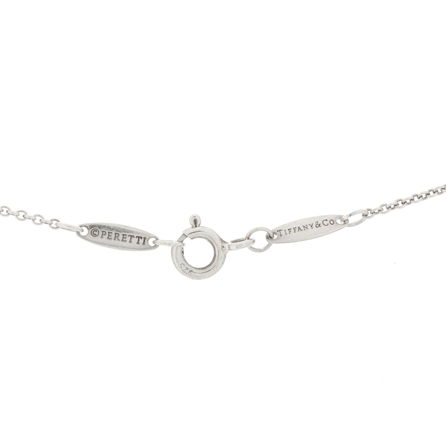 Tiffany Sterling Silver Diamond .17ct Elsa Peretti Diamonds by the Yard Pendant Necklace 5 of 6