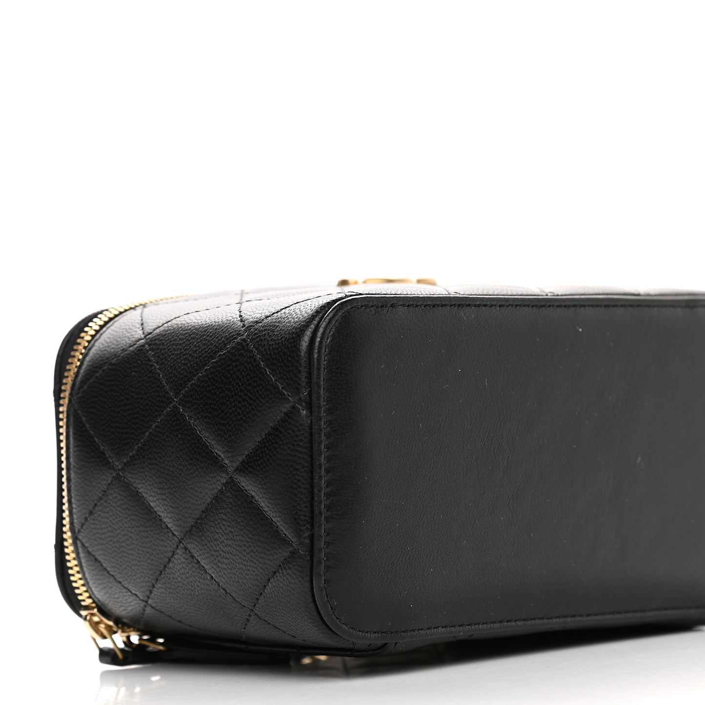 Goatskin Quilted Punk Essentials Vanity Case With Chain Black