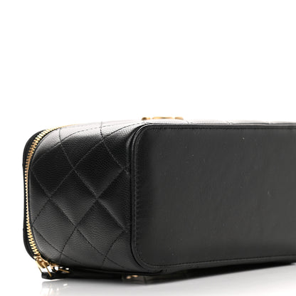 Chanel Goatskin Quilted Punk Essentials Vanity Case With Chain Black 8 of 9