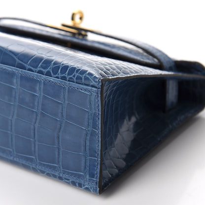 Hermes Shiny Alligator Kelly Pochette Mykonos 7 of 31