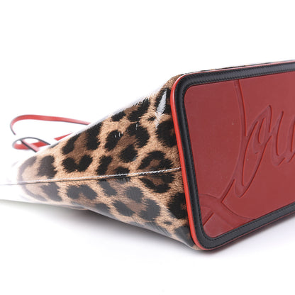 Christian Louboutin Calfskin Degrade Leopard Print Spikes East West Cabata Tote White Multi 8 of 10