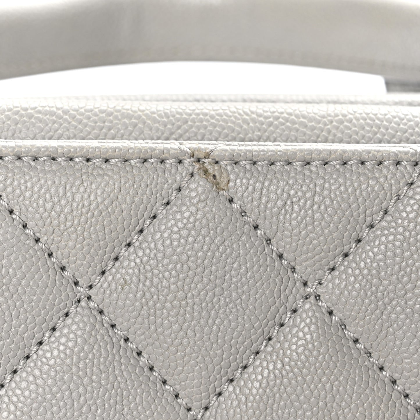 Caviar Quilted Large Urban Companion Top Handle Shopping Tote Grey