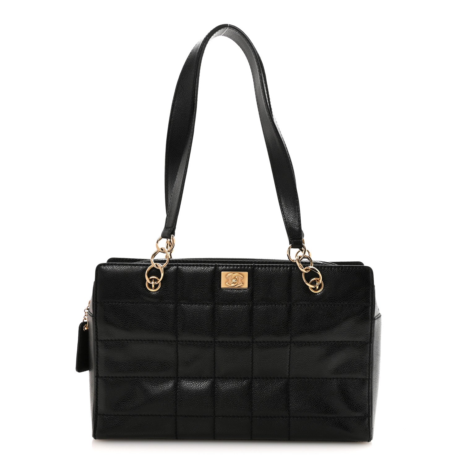Chanel Caviar Stitched Chocolate Bar Shopping Tote Black 1 of 9