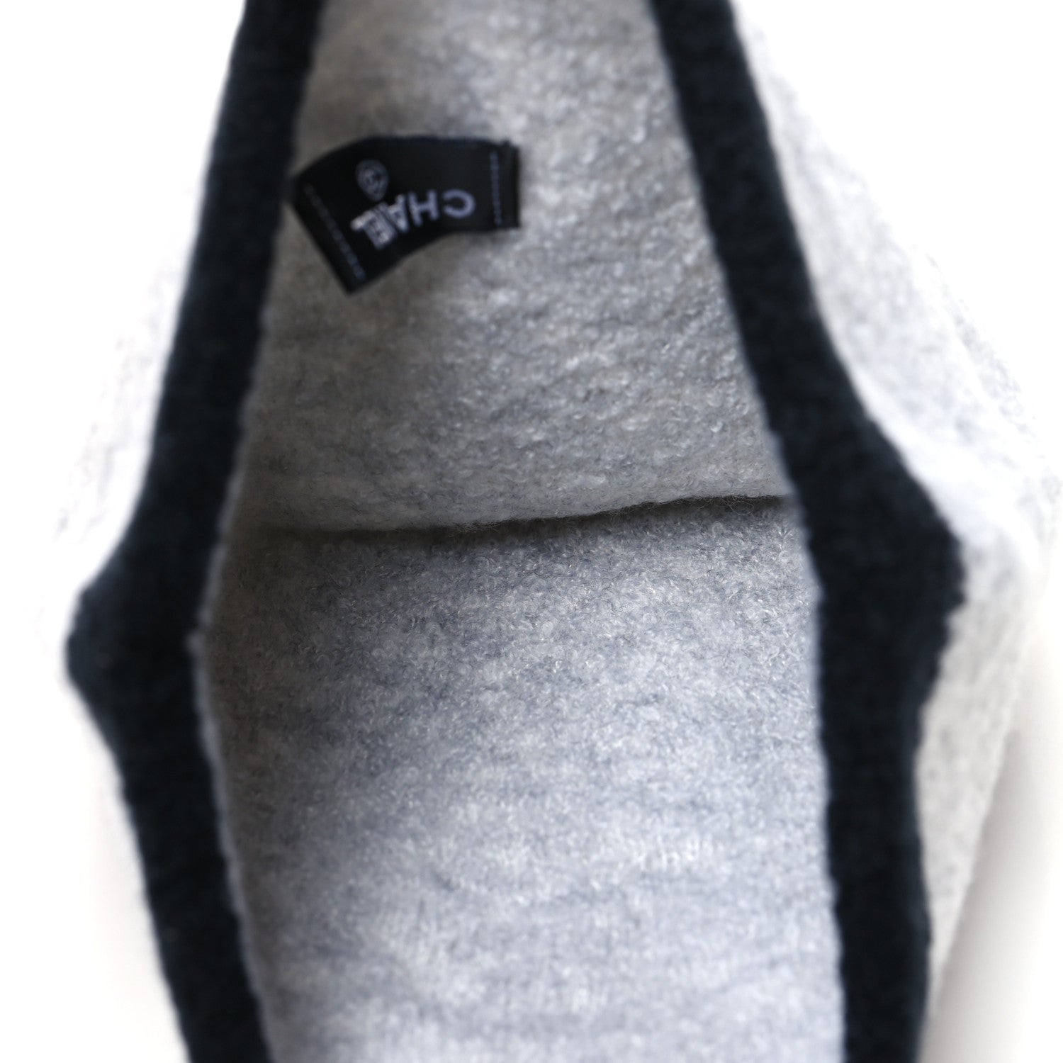 Chanel Cashmere Silk CC Beanie Hat Grey Black 4 of 5