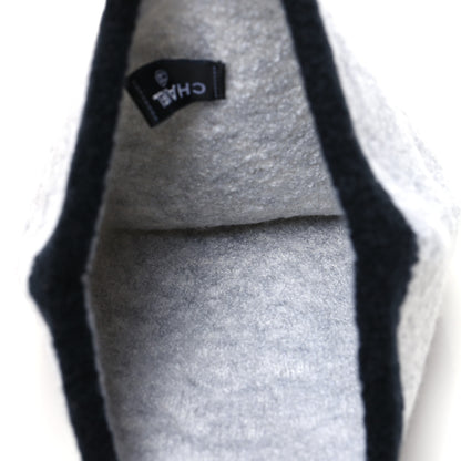 Chanel Cashmere Silk CC Beanie Hat Grey Black 4 of 5