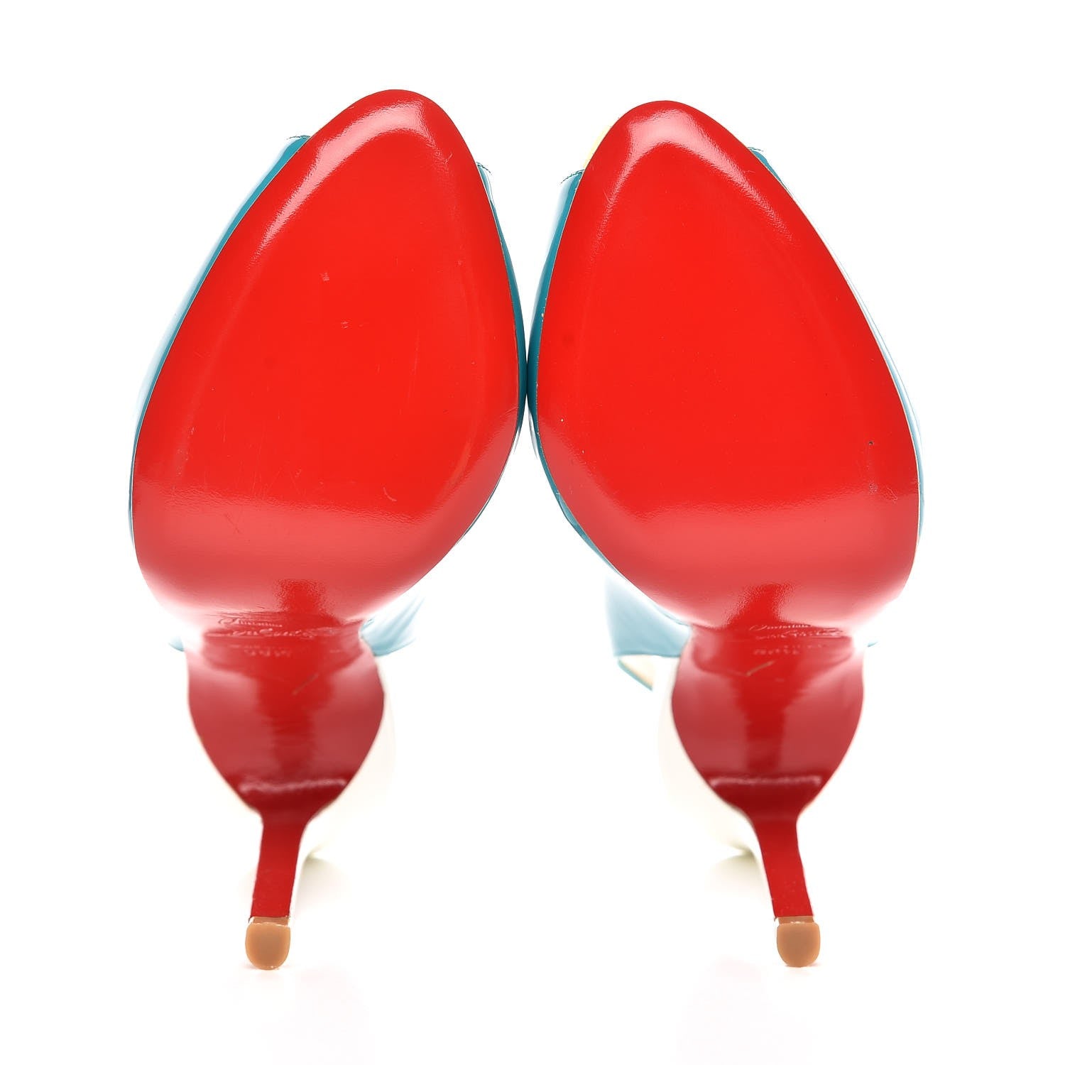 Christian Louboutin Patent Flo Sling 120 Pumps 36.5 Caraibes Canari 5 of 9