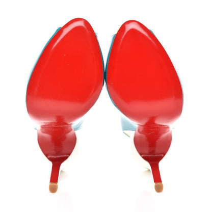 Christian Louboutin Patent Flo Sling 120 Pumps 36.5 Caraibes Canari 5 of 9
