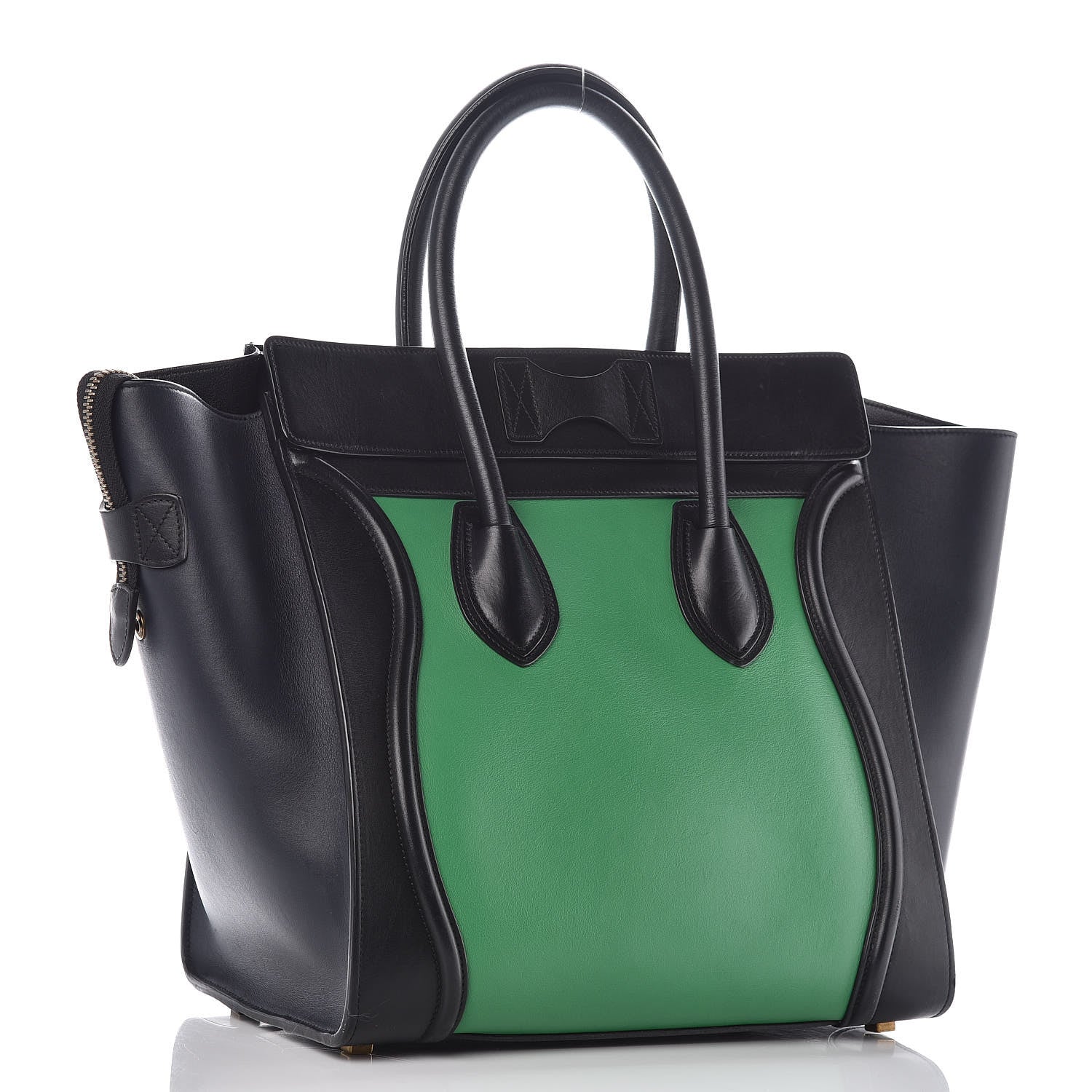 Celine Smooth Calfskin Mini Bi-Color Luggage Grass 3 of 20