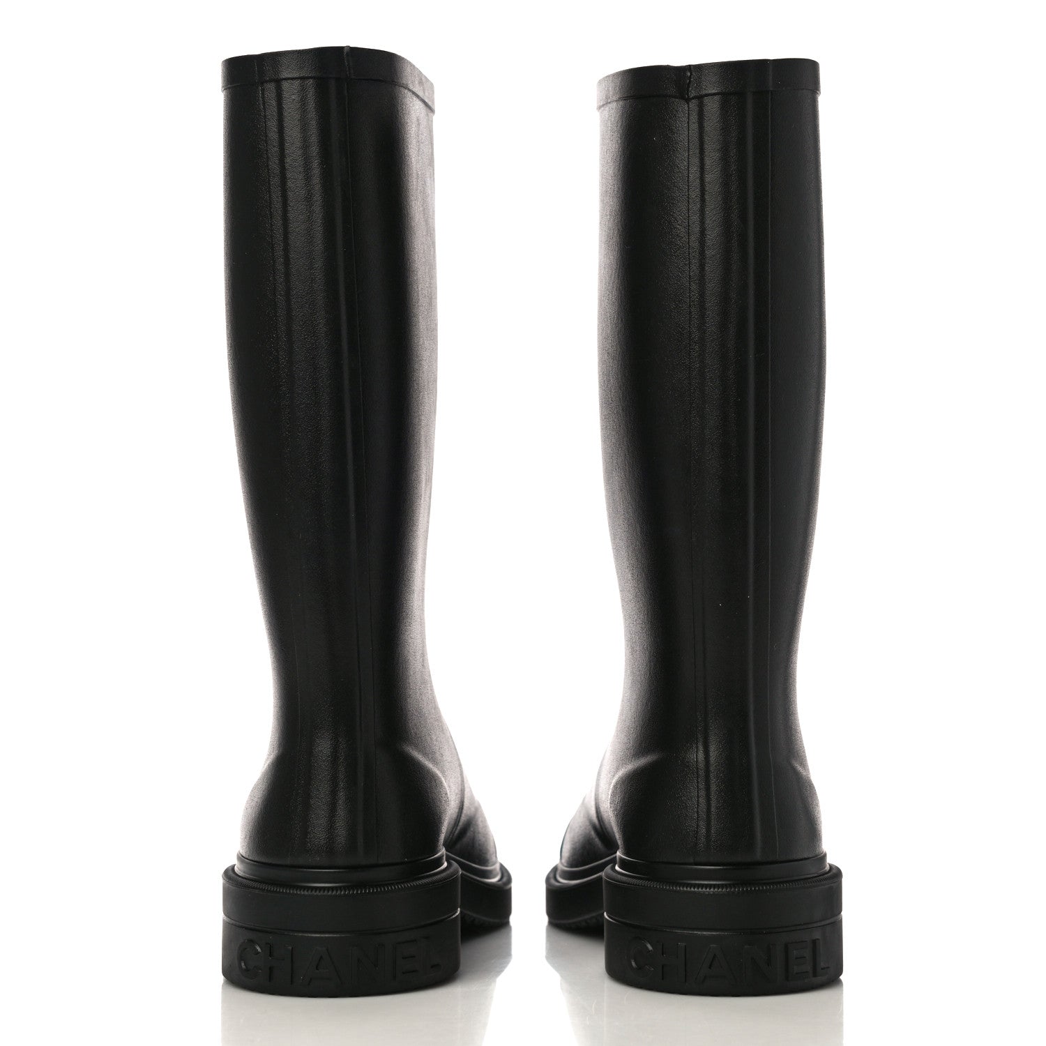Chanel Caoutchouk CC High Boots 39 Black 6 of 10