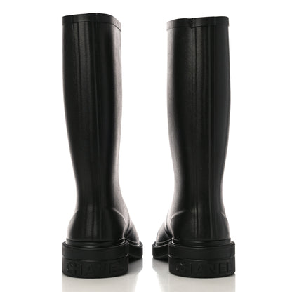 Chanel Caoutchouk CC High Boots 39 Black 6 of 10