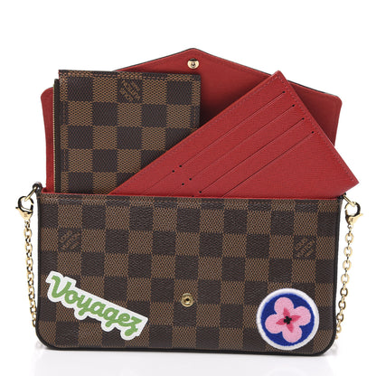 Louis Vuitton Damier Ebene LV Stories Pochette Felicie Chain Wallet 6 of 9