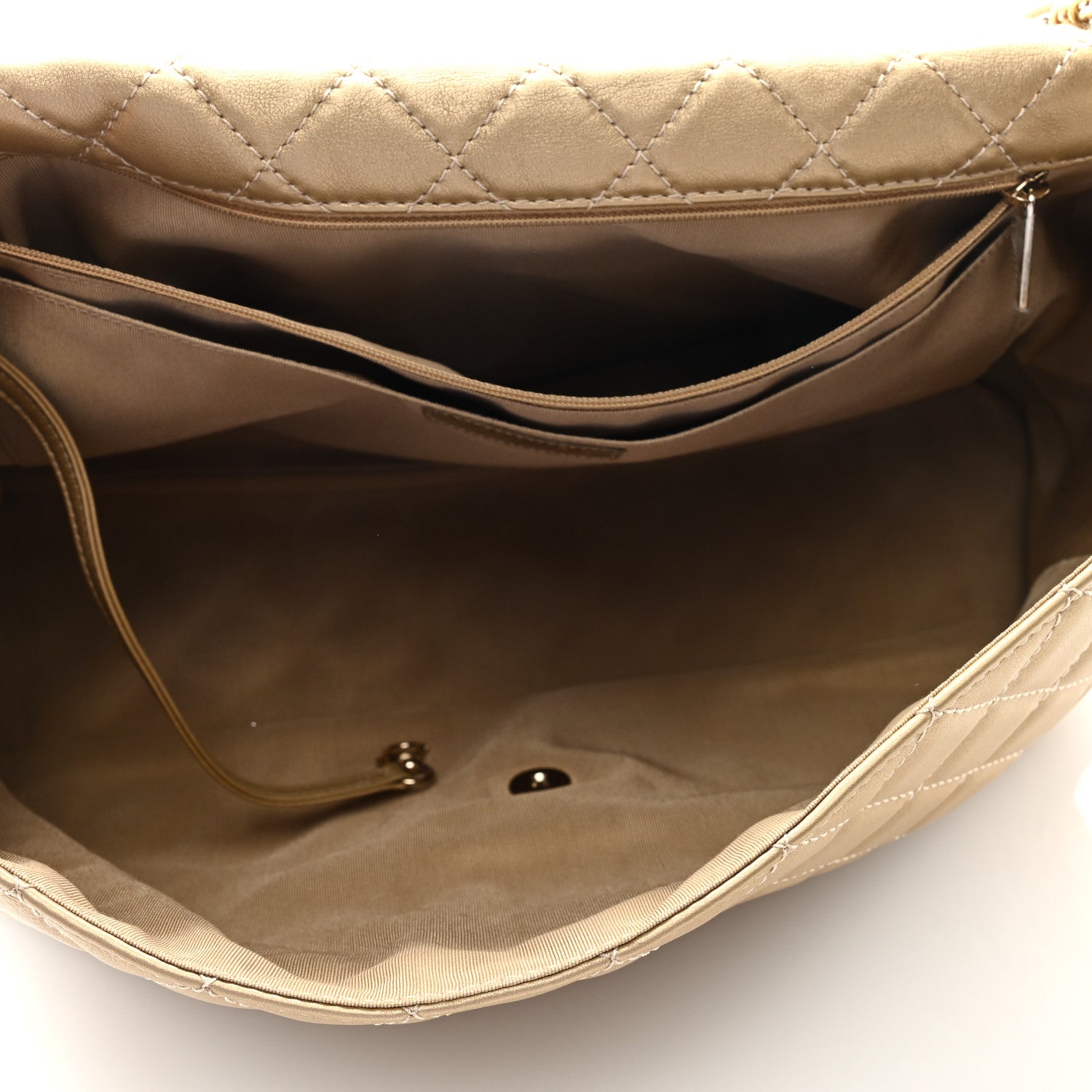 Chanel Metallic Calfskin Quilted Small XXL Travel Flap Bag Gold 5 of 9