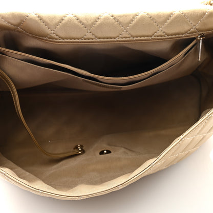 Chanel Metallic Calfskin Quilted Small XXL Travel Flap Bag Gold 5 of 9