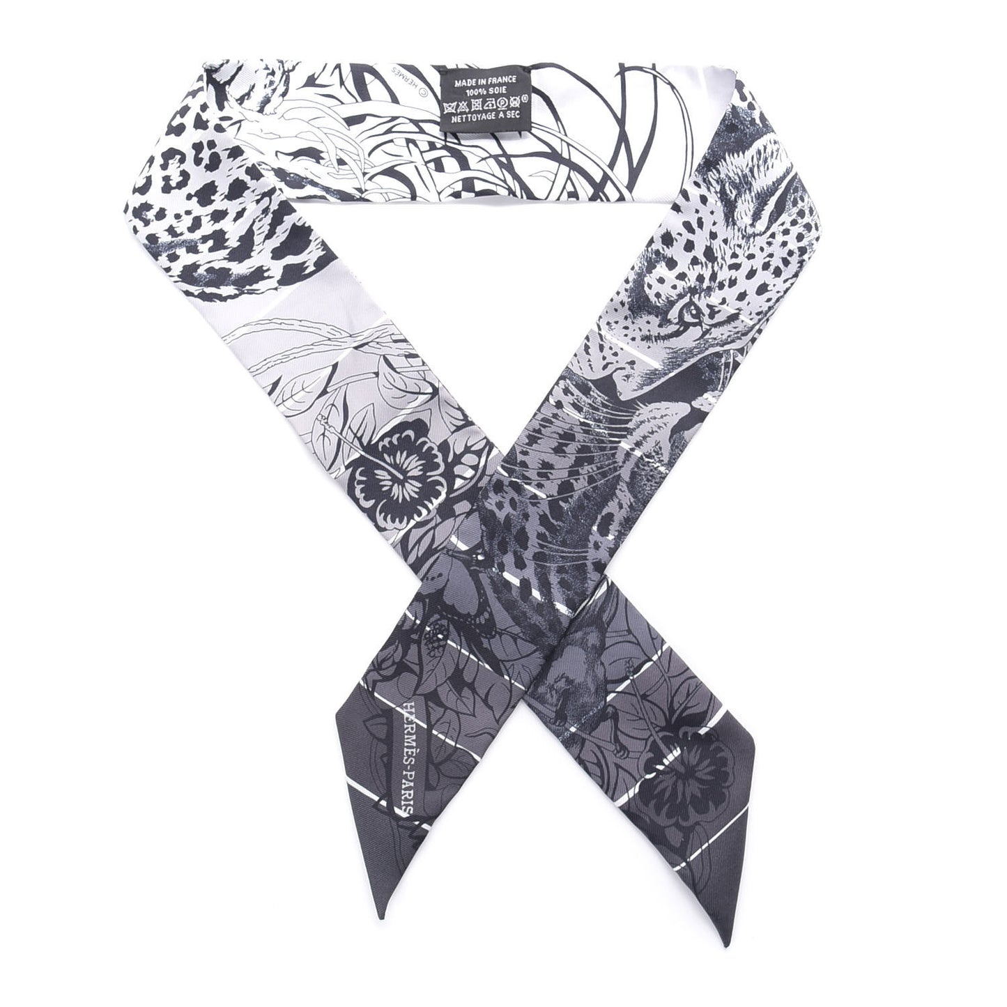 Silk Jungle Love Rainbow Twilly Gris Black White