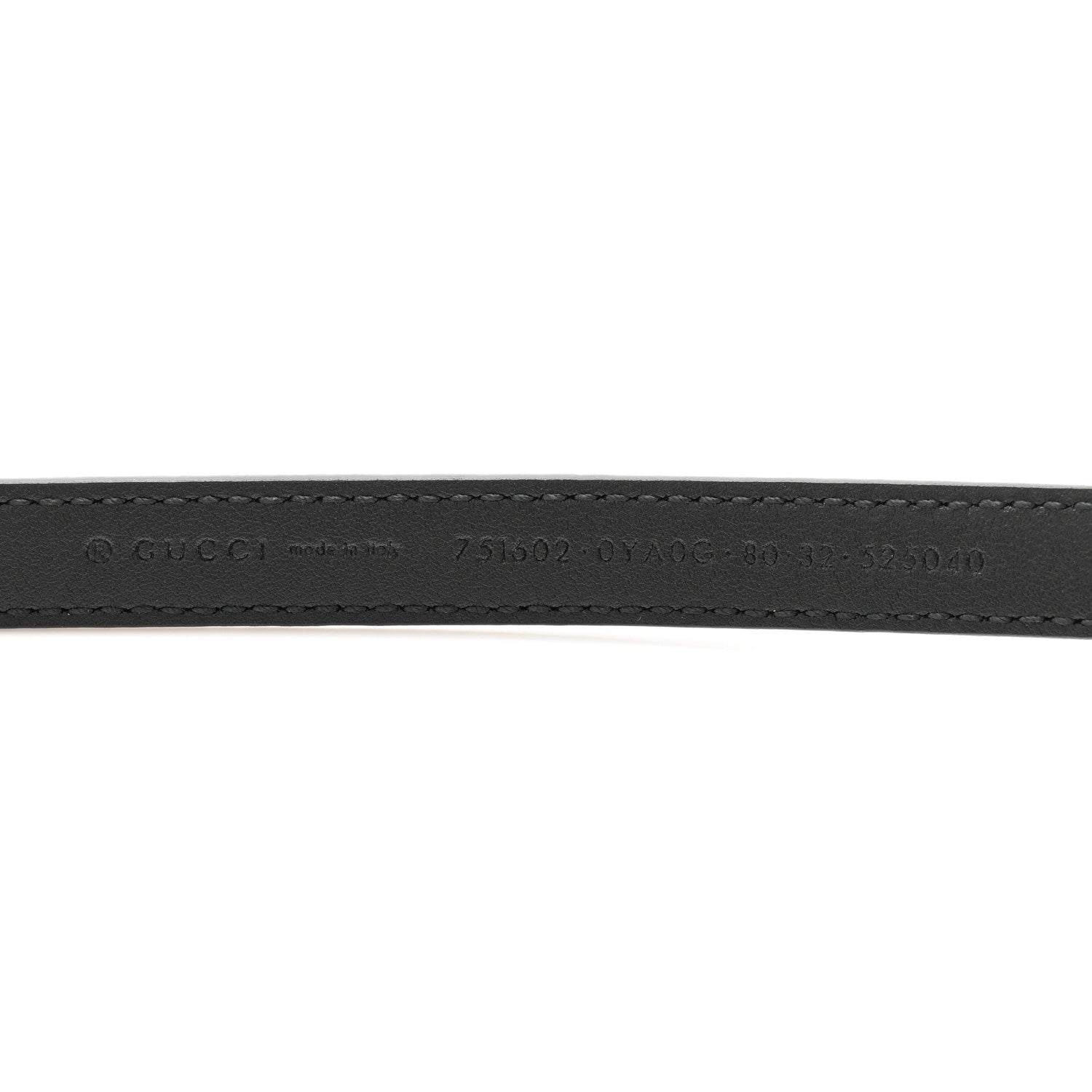 Gucci Plutone Calfskin Gucci Buckle 20mm Thin Belt 80 32 Black 5 of 5