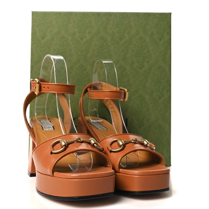 Gucci Quentin Granada Kid Horsebit 25/60mm Platform Sandals 38 Harness Brown 9 of 9