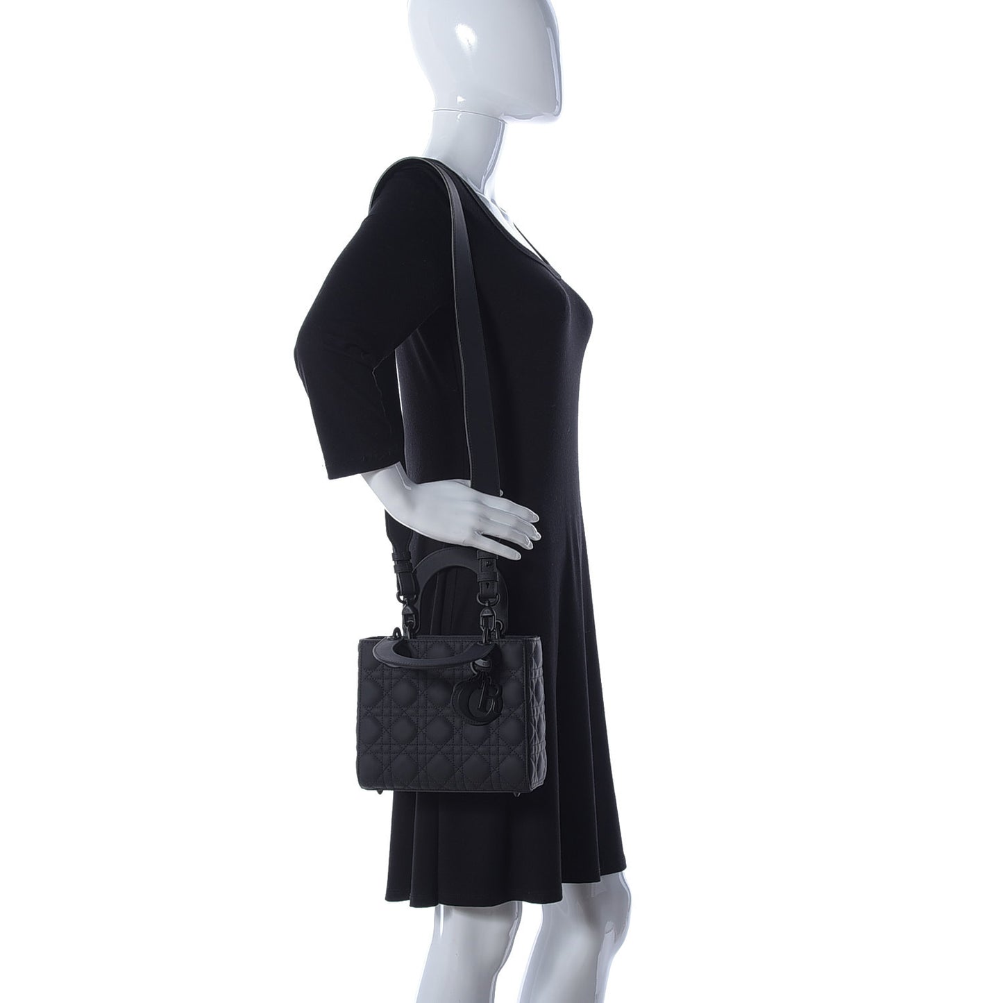 Ultra Matte Calfskin Cannage Small My ABCDior Lady Dior Black