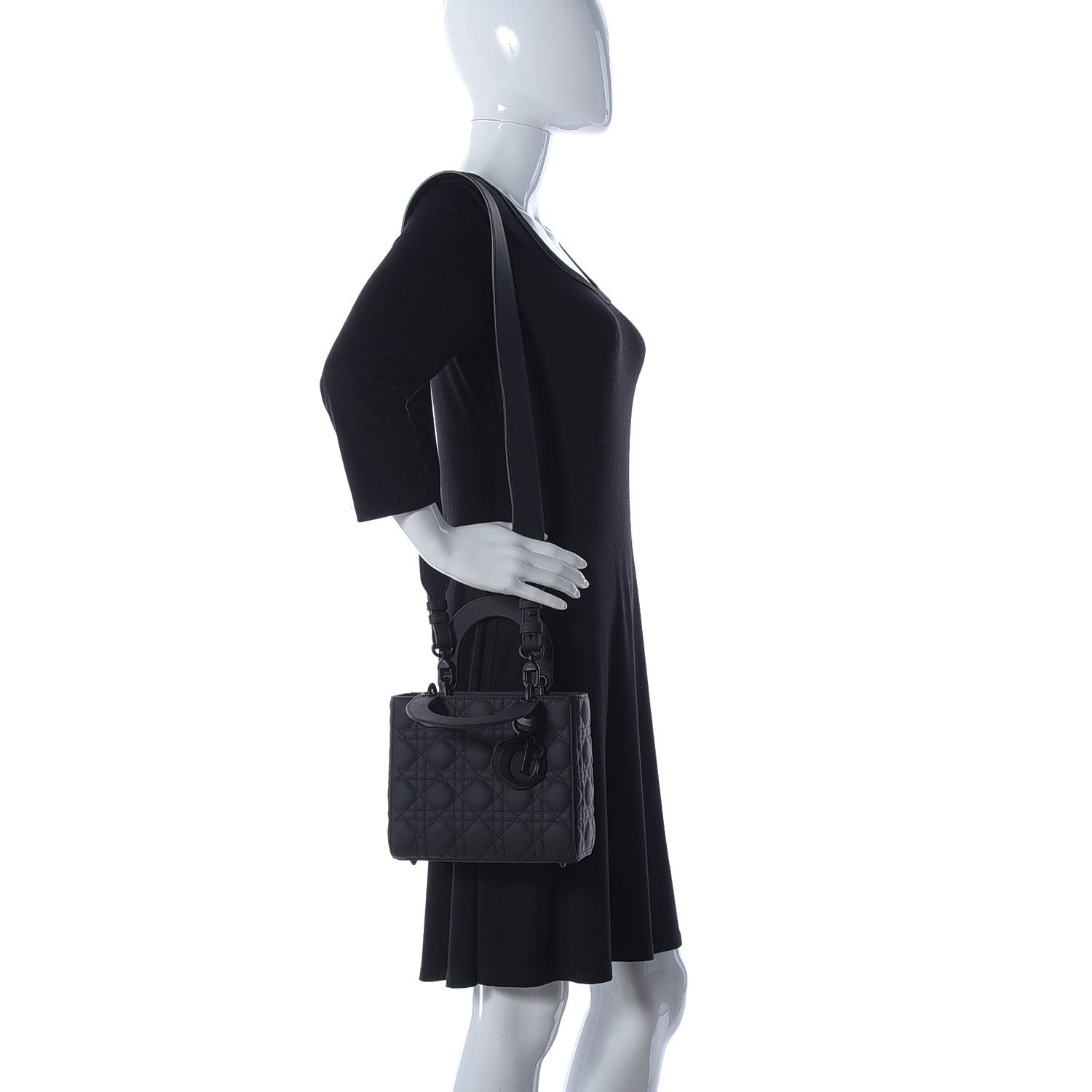 Christian Dior Ultra Matte Calfskin Cannage Small My ABCDior Lady Dior Black 3 of 14
