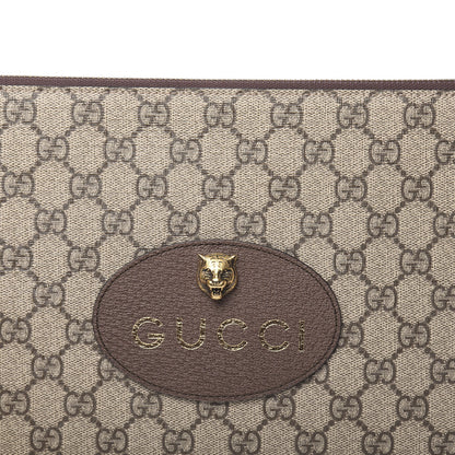 Gucci GG Supreme Monogram Neo Vintage Zip Wristlet Pouch Beige New Acero Crop 8 of 8