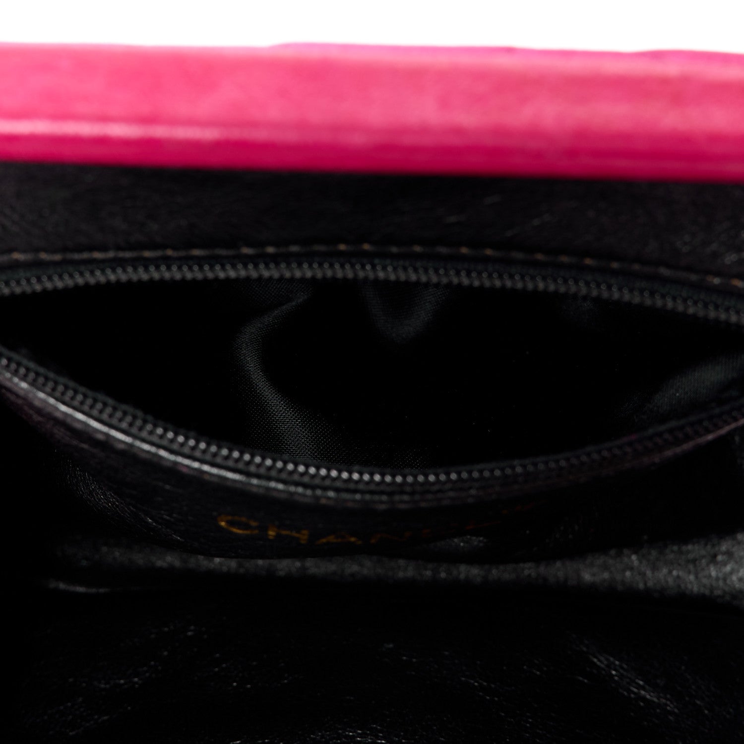 Chanel Satin Quilted Bar Frame Evening Bag Fuchsia 6 of 14