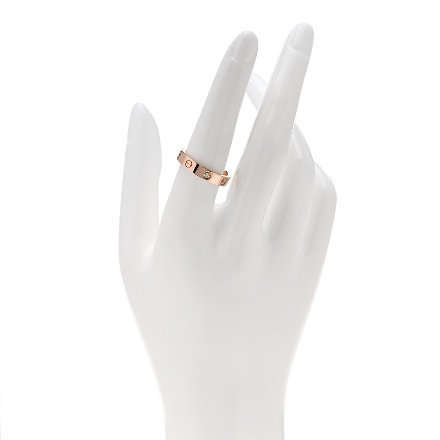 18K Pink Gold Diamond 4mm LOVE Wedding Band Ring 56 7.5