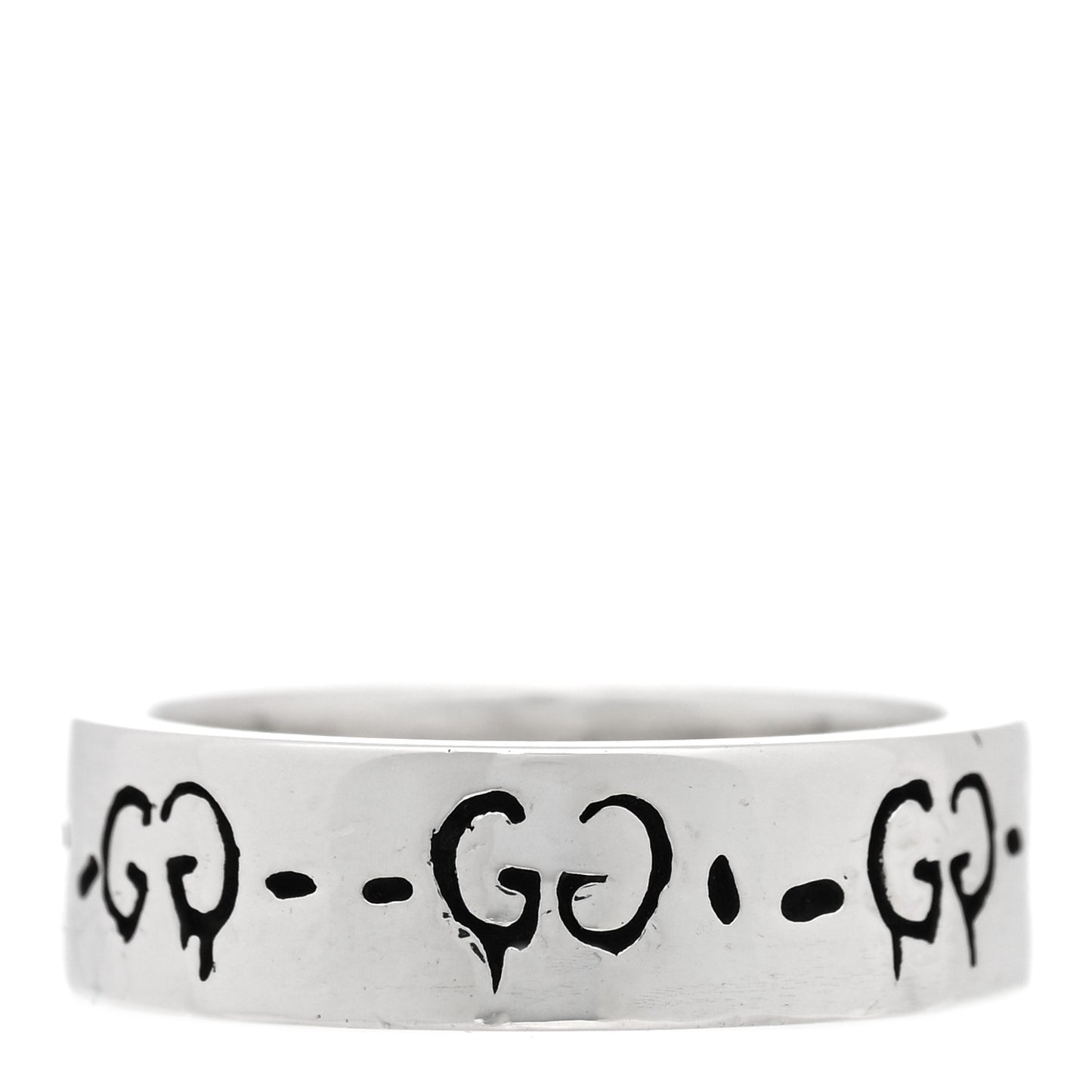 Sterling Silver Narrow GucciGhost Hamlet Skull Ring 52 6