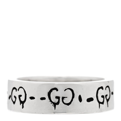 Gucci Sterling Silver Narrow GucciGhost Hamlet Skull Ring 52 6 3 of 4