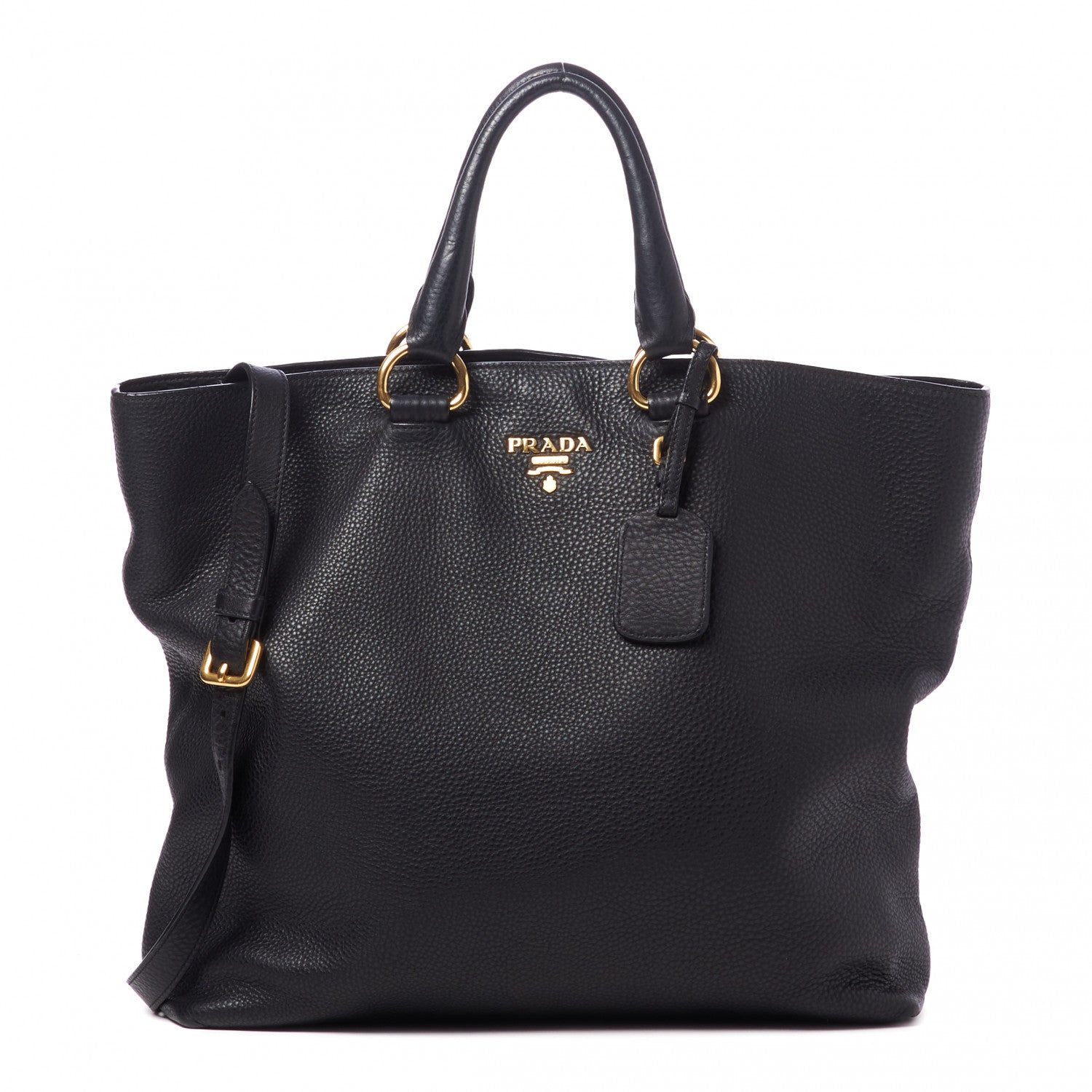 Prada Vitello Daino Tote Black 1 of 8