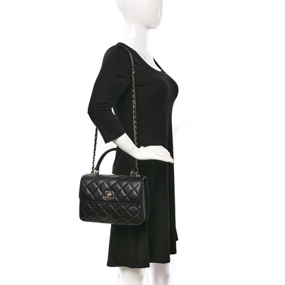 Chanel Lambskin Quilted Small Trendy CC Dual Handle Flap Bag Black 2 of 9