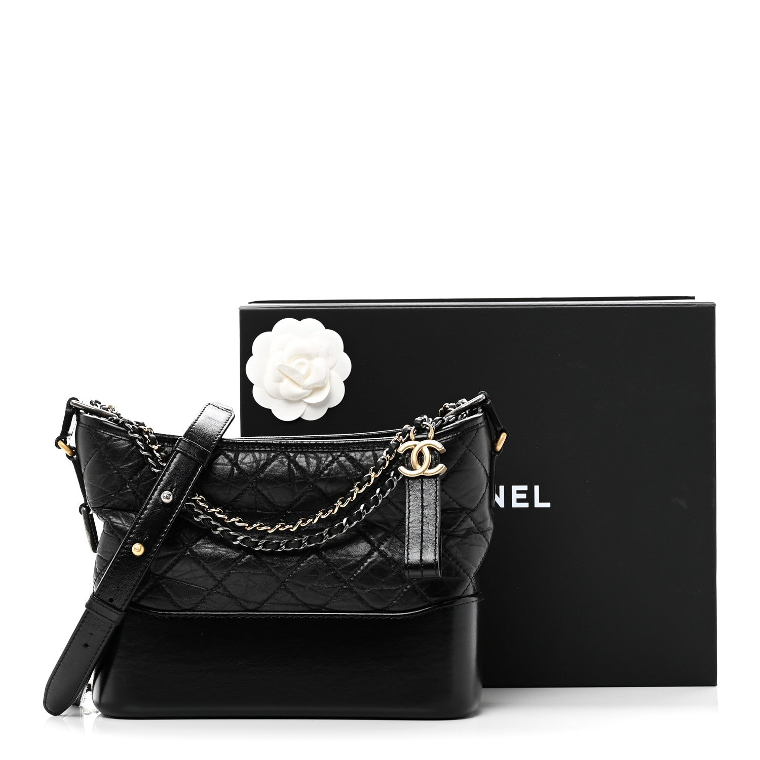 Chanel Aged Calfskin Quilted New Medium Gabrielle Hobo Black 11 of 11