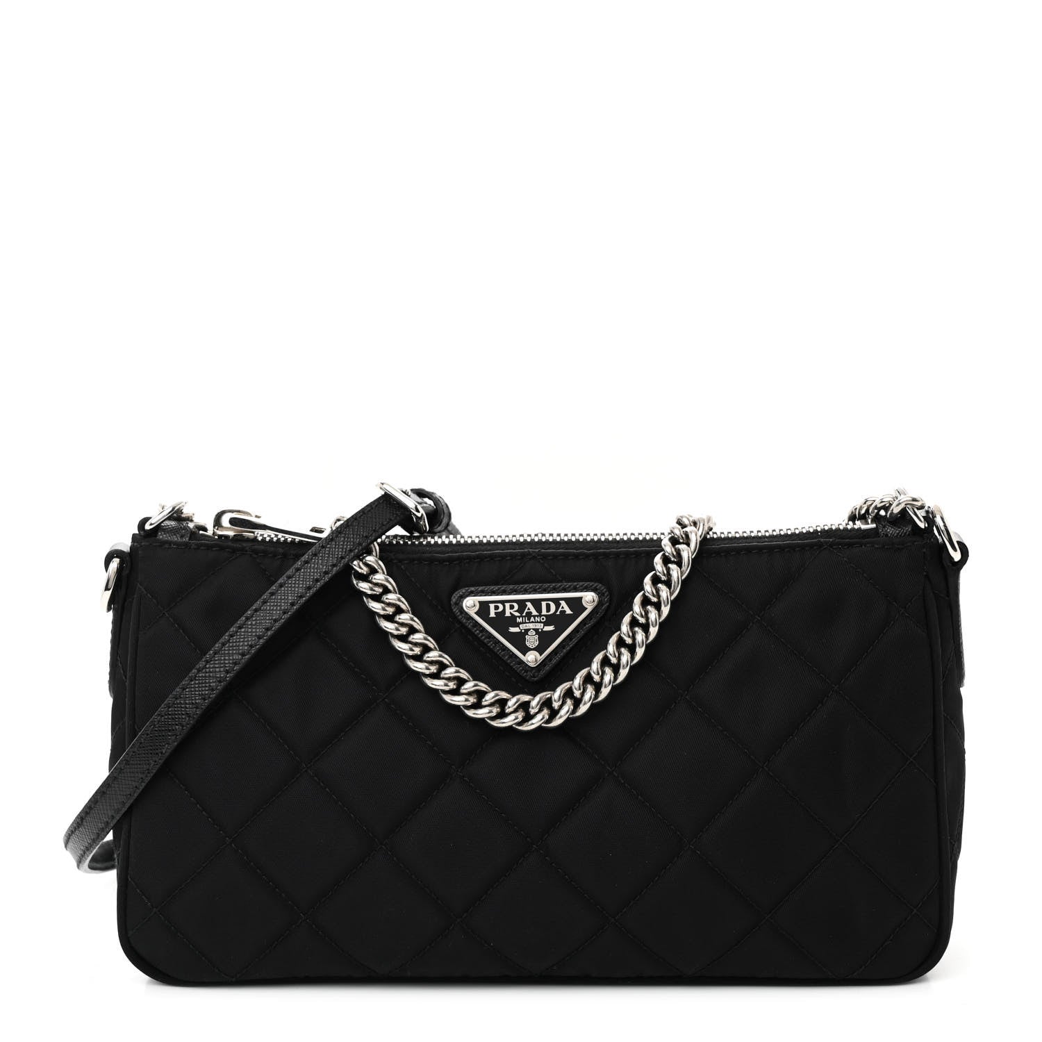 Prada Nylon Tessuto Impuntu Quilted Crossbody Bag Black 1 of 11