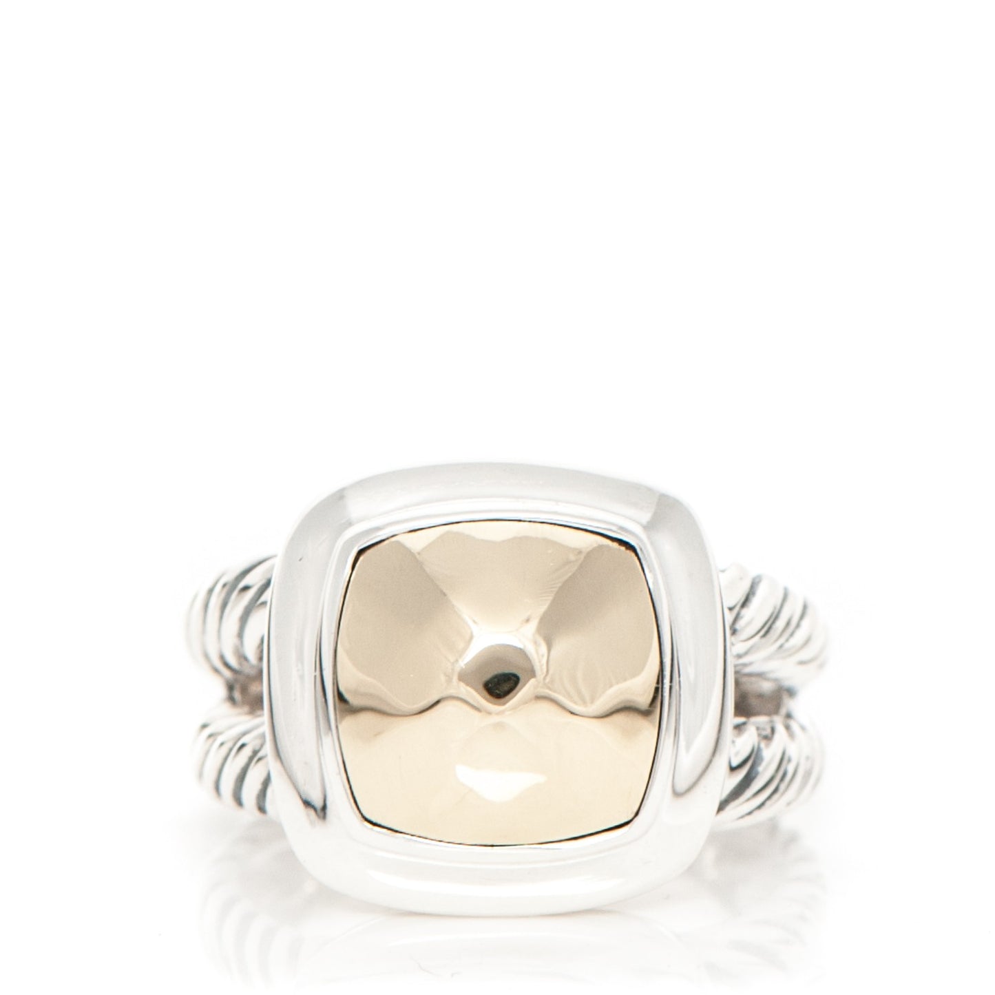 Sterling Silver 18K Yellow Gold 11mm Albion Dome Ring 58 8.5