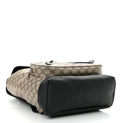 Gucci GG Supreme Monogram Single Buckle Backpack Beige Black 4 of 12