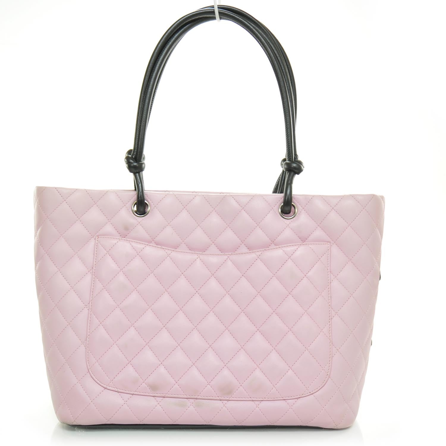 Chanel Calfskin Quilted Large Cambon Tote Pink Black 4 of 10